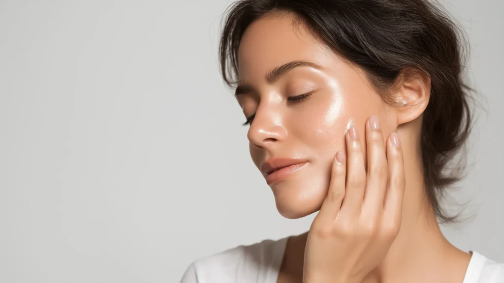 Skin expert providing professional skin counselling and advice to a client.